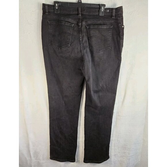 Lee Relaxed Fit at the waist Straight Women's size 16 Black Denim Jeans - Picture 5 of 10